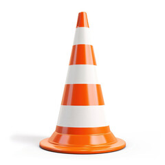 Orange traffic cone, caution symbol for safety. High-visibility alert, Ai Generated.