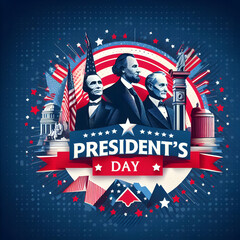 Presidents day, Patriotic Celebration - AI Generated Illustration