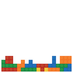 Lego Border Footer Blocks - obrazy, fototapety, plakaty