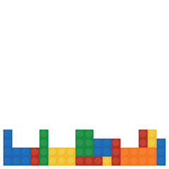 Lego Border Footer Blocks - obrazy, fototapety, plakaty