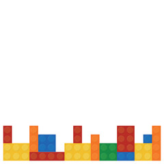 Fototapeta premium Lego Border Footer Blocks