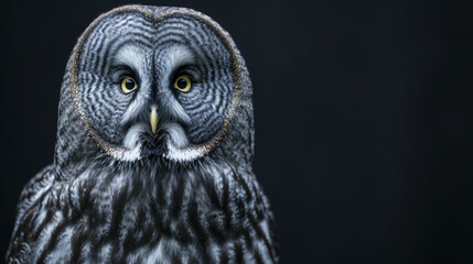 Close-up of an Owl With a Black Background