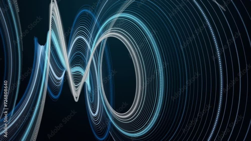 Poster futuristic video animation with stripe wave object in slow motion, 4096x2304 loop 4k