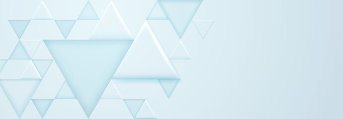 Abstract background with large and small triangular shapes in light blue colors