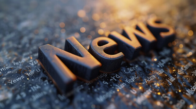 3D Rendered "News" Typography