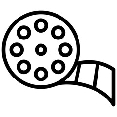 film roll icon illustration design with outline