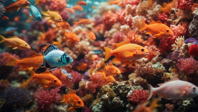 color photo of a mesmerizing underwater scene,