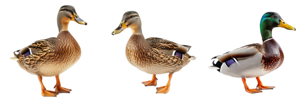 Collection of PNG. Duck isolated on a transparent background.