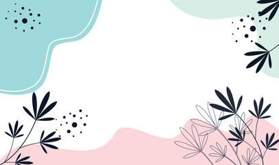 Aesthetic Colorful Pastel Floral Fluid .Hand drawn minimal Background Vector design	