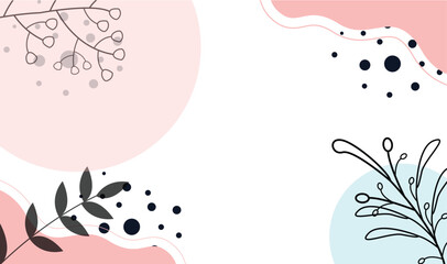 Aesthetic Colorful Pastel Floral Fluid .Hand drawn minimal Background Vector design	