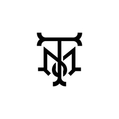 Letter TM MT Monogram Logo Design Template Flat Vector