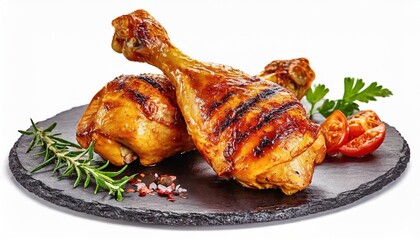 BBQ Chicken Legs: Grilled Goodness isolated on White