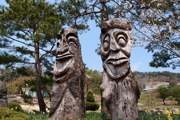 Fototapeta na wymiar Korean indigenous beliefs wooden Jangseung