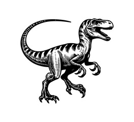 Velociraptor hand drawn vector dinosaur graphic