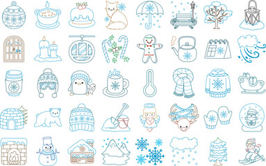 Icon set of Winter Season
