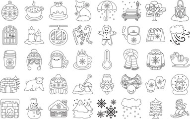 Icon set of Winter Season
