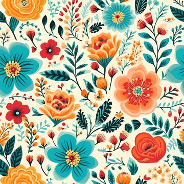 a colorful floral pattern