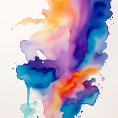 Colorful watercolor abstract painting