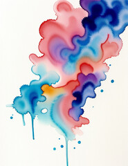 Colorful watercolor abstract painting