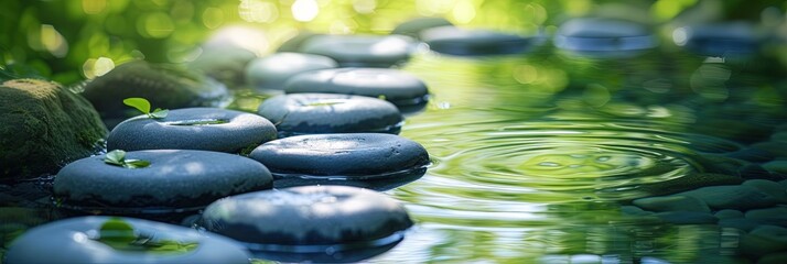 meditation stones in a natural outdoor environment