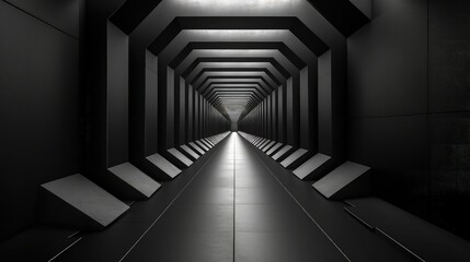 Obraz premium Futuristic Technology theme wallpaper background. futuristic hallway.