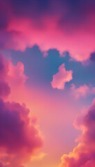 Obraz premium Gradient. Cloud Background. Sky. Atmosphere. Colorful. Tranquil. Cloudscape. Dreamy. Soft Tones. Ethereal. Gradient Sky. Wallpaper. Calm. Serene. Abstract. Heavenly. AI Generated.