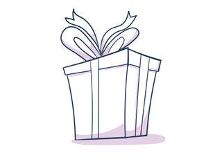 Hand drawn doodle gift box vector illustration