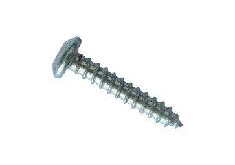silver nails and bolts isolated
