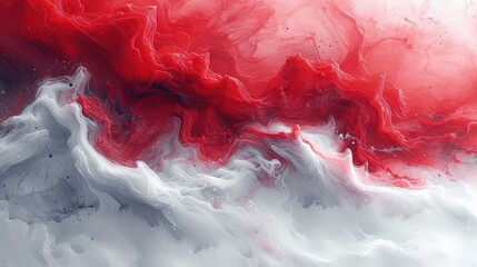 Wallpaper abstract paint background, red and white accent.