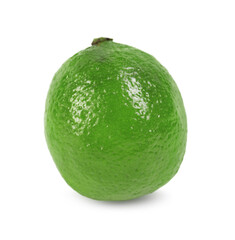 One fresh ripe lime isolated on white