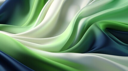 Obraz premium Close-up of soft satin fabric with green and blue hues, perfect for backgrounds or textile design.