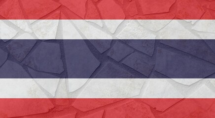 Ceramic mosaic tiles Thailand national country flag vector