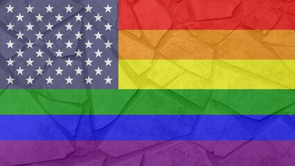 Ceramic mosaic tiles Pride rainbow United States of America national country flag vector