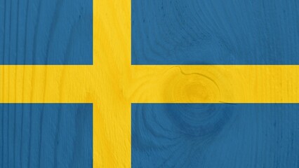 Wooden grain Sweden national country flag vector