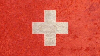 Rusty iron Switzerland national country flag vector