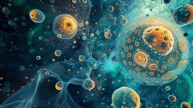 Invisible Beauty Explore the Hidden World of Body Cells with this Background Depicting their Intricate Biological Structures.