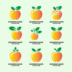 Apple logo icons set design template