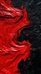 Red and Black Painting on Black Background