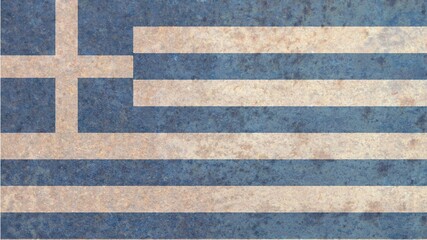 Fototapeta na wymiar Rusty iron Greece national country flag vector