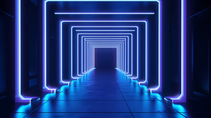 Empty room with neon space for design