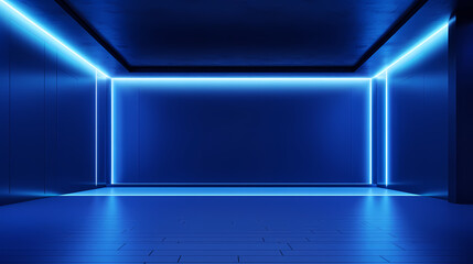 Empty room with neon space for design