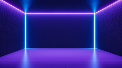 Empty room with neon space for design