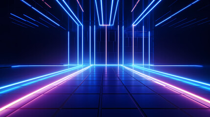Fototapeta premium 3D space, light shining from above, empty room