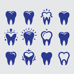 set of dental logo vector icon.