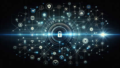 Minimalist digital interface showcasing zero trust model in cybersecurity.