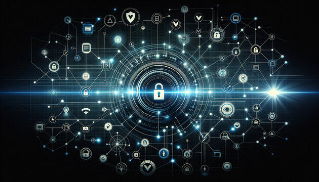 Minimalist digital interface showcasing zero trust model in cybersecurity.