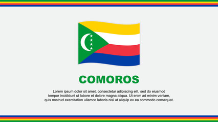 Comoros Flag Abstract Background Design Template. Comoros Independence Day Banner Social Media Vector Illustration. Comoros Design