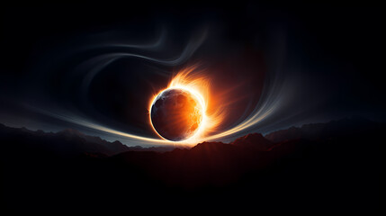 Space galaxy background, 3D illustration of nebulae in the universe