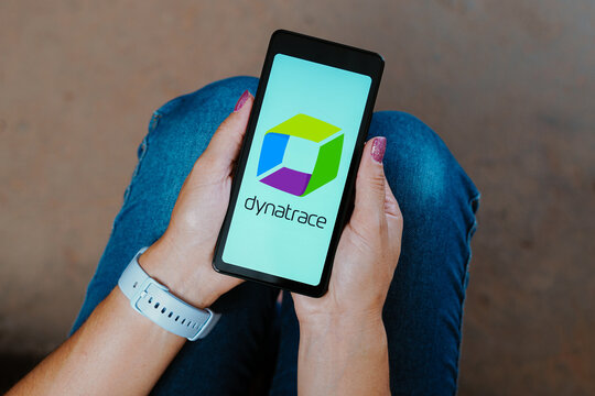 February 2, 2024, Brazil. In this photo illustration, the Dynatrace, Inc. logo is displayed on a smartphone screen.