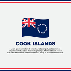 Cook Islands Flag Background Design Template. Cook Islands Independence Day Banner Social Media Post. Cook Islands Design